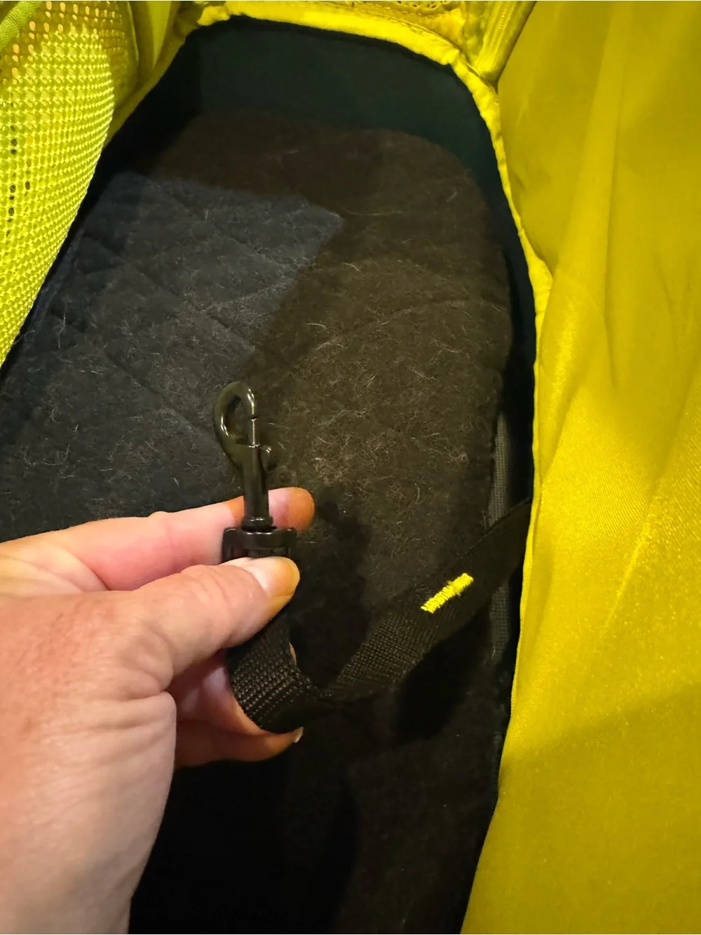 Kurgo Black and Neon Yellow Duffel Bag